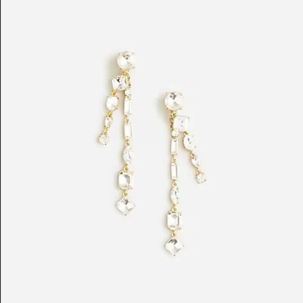 J.Crew Crystal Jacket Drop Earrings - Picture 2 of 7